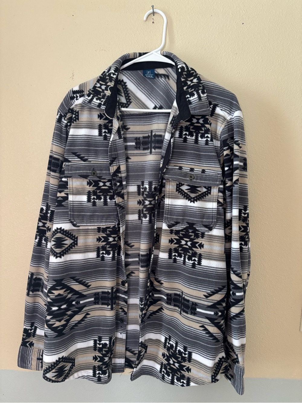 George Black, Gray, White & Tan Patterned Shirt Jacket